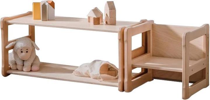 Activity Board Waldorf-Atmosphäre, Kinderzimmer, Set Kindermöbel - Offenes Regal und Stuhl