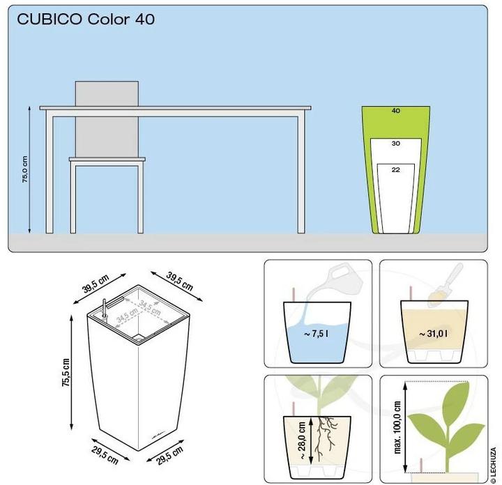 Image du produit Lechuza Cubico Color (39.50 cm)