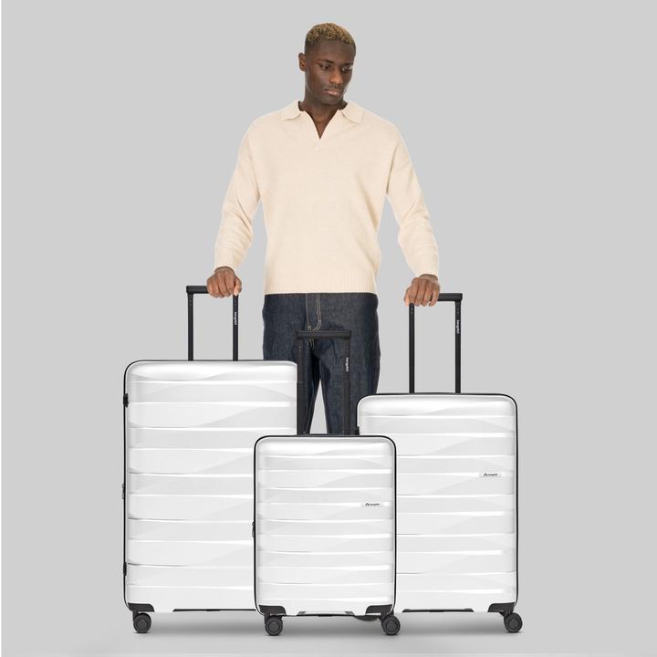 Immagine prodotto Bergpfeil Travel 4-Rollen Kofferset 3-tlg. mit Dehnfalte (228 l, XL (da 115l))