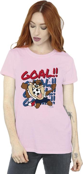 Actual product image Looney Tunes Womens/Ladies Taz Goal Goal Goal Cotton Boyfriend T-Shirt (L)