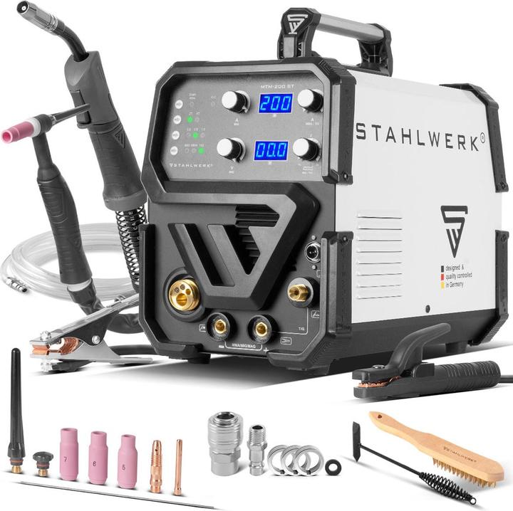 Image du produit Stahlwerk Soudeuse combinée MTM-200 ST 3-en-1 avec dévidoir de fil synergique 200 A
