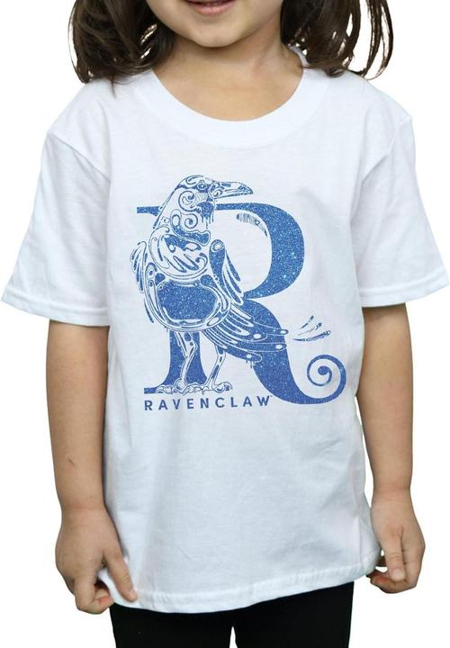Actual product image Girls Ravenclaw Glitter Cotton T-Shirt (140, 146)
