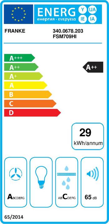 Energy Label Franke Kochfabz.Smart 2getherFSM 709 Hischw.