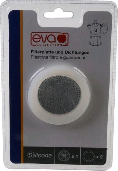 Eva- Kochen und Haushalt Eva Ersatzfilter Aluminium2 Silikondichtungen 3 t