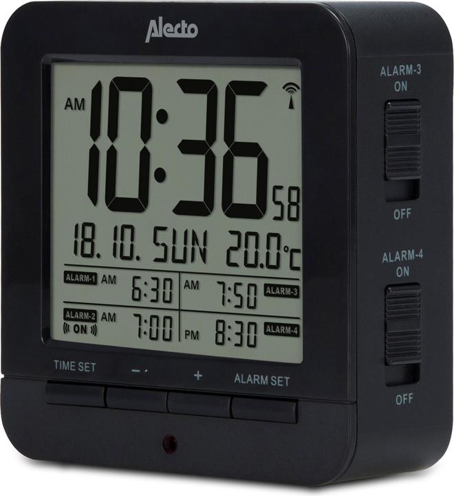 Actual product image Alecto AK-20 Digital Alarm Clock with Thermometer (Black)