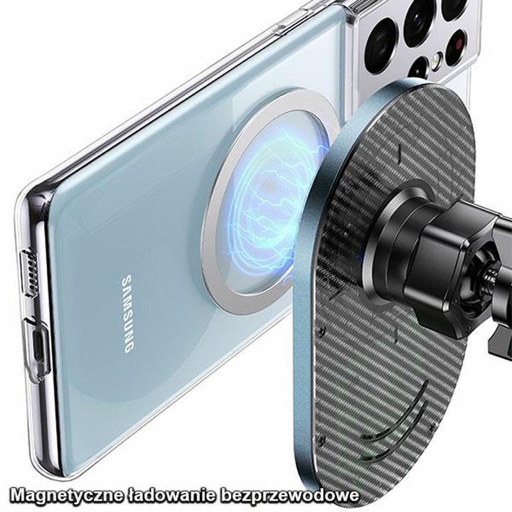 Actual product image Usams Uchwyt indukcyjny Magnetic Car Wireless Charging 15W do kratki went. szary/grey CD170DZ01 (US-