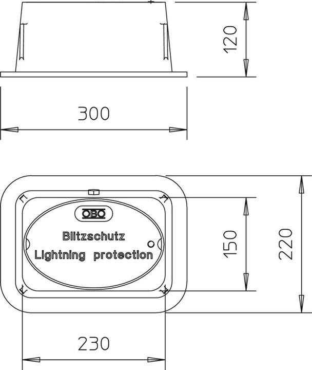 Actual product image OBO Bettermann OBO 5700 Underfloor disconnection point box without built-in disconnection point 227x155x115 s