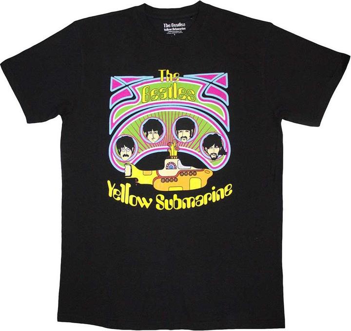 Actual product image The Beatles Unisex Adult Yellow Submarine Heads In Circles V2 T-Shirt (L)