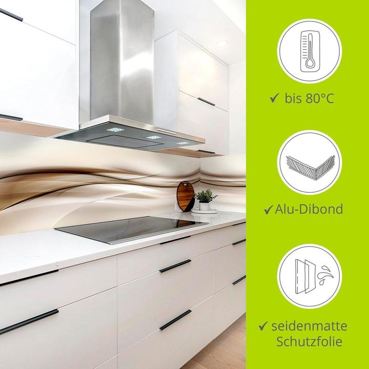 Immagine prodotto Artland Alzatina da cucina in alluminio Onda astratta marrone