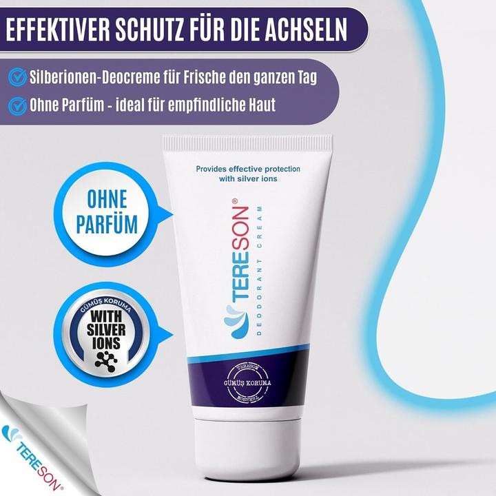 Produktbild Tereson Creme Deodorant, Langfristiger Schutz gegen Körpergeruch mit Silberionen-Formel (Crème, Spray)