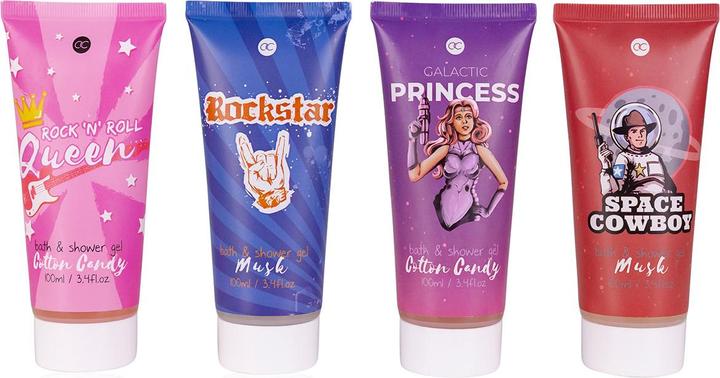 Image du produit Accentra Gel bain & douche en tube, 100ml, 4 designs/2 parfums assortis : Rock'n'Roll Queen + Galactic (100 ml)