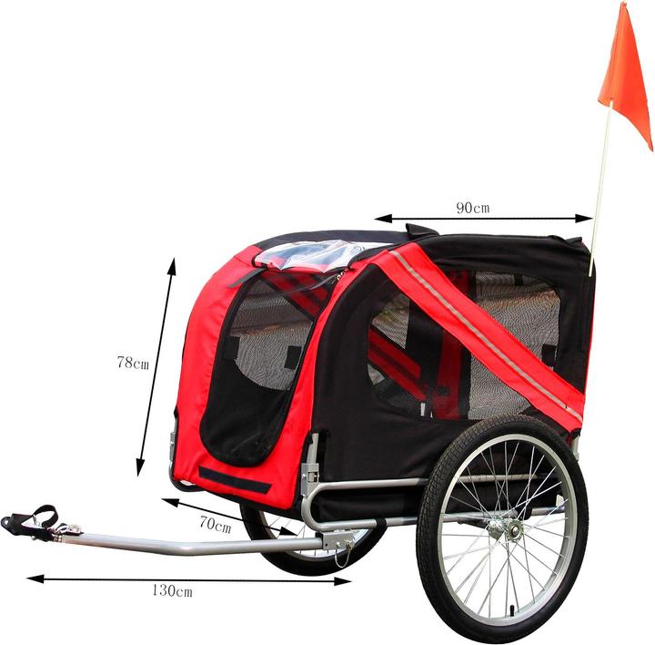 Actual product image Wiltec Dog bicycle trailer dog trailer bicycle dog transporter red-black
