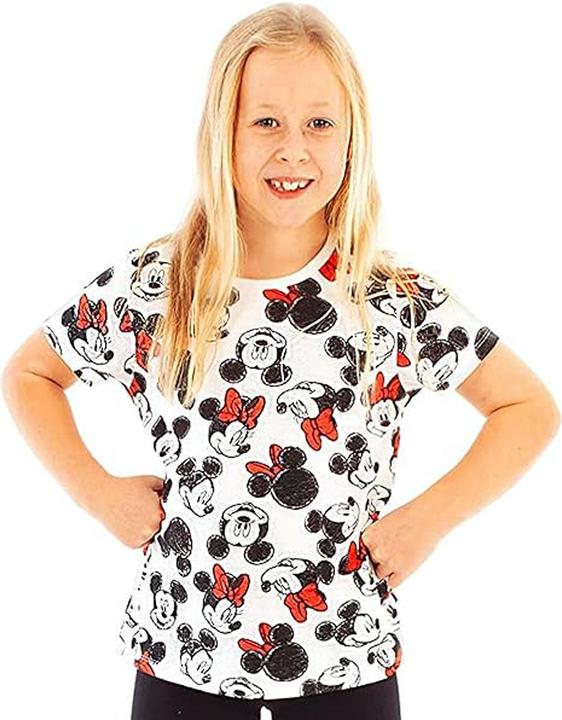 Immagine prodotto Disney Maglietta da ragazza Mickey & Minnie Mouse con stampa integrale (146, 152)