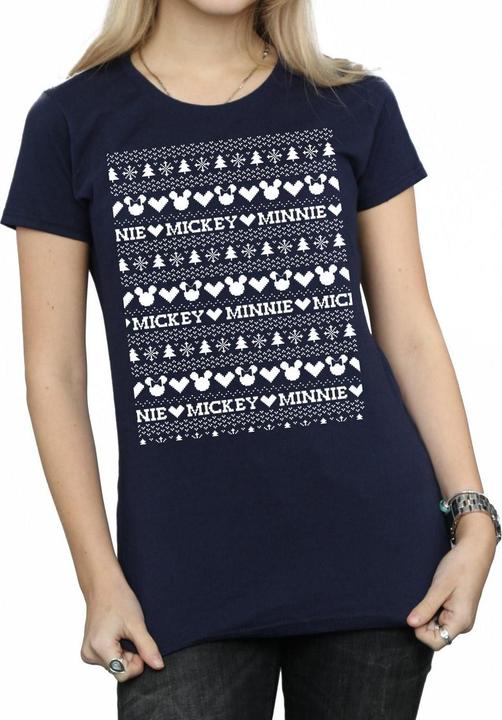 Image du produit Disney - T-shirt MICKEY AND MINNIE CHRISTMAS FAIR ISLE - Femme (M)