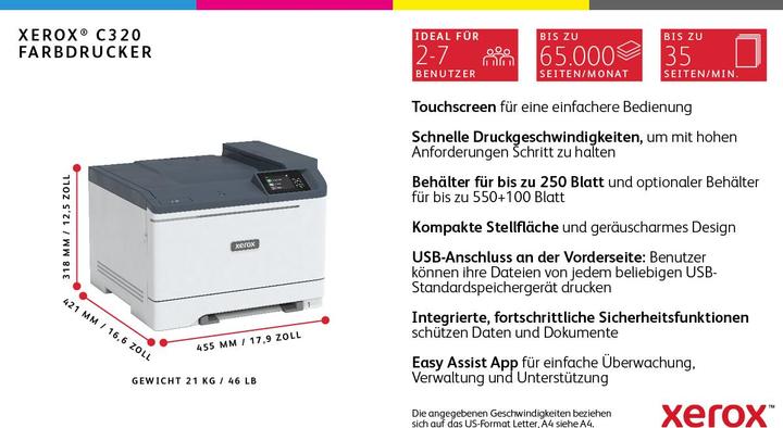 Actual product image Xerox C320 colour laser printer Wi-Fi (Laser, Colour)
