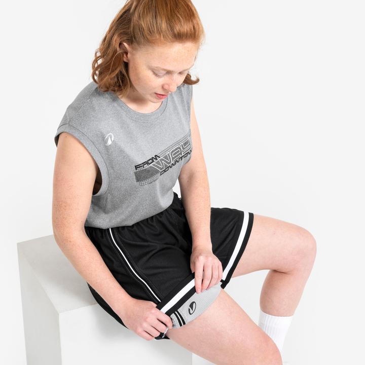 Produktbild Kipsta Damen/Herren Basketball Shorts wendbar leicht - SHR 500 schwarz-weiss (L)