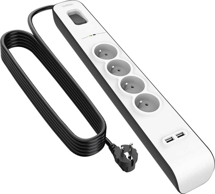 Produktbild Belkin BSV401CA2M Spannungsschutz, 4 AC-Ausgänge (4 x, CEE 7/5, 2 m)