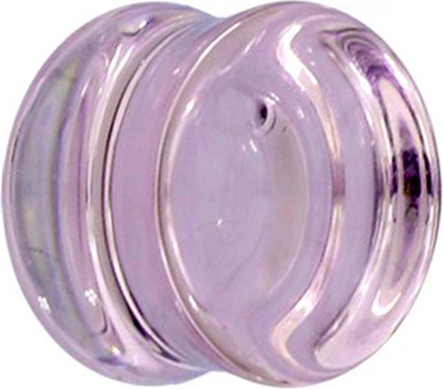 Actual product image Star Piercing Flared Plug concave pink glass (without brass, Glass)