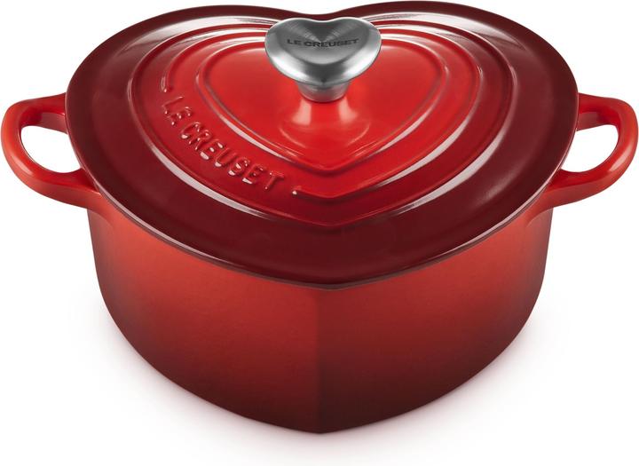 Le Creuset Herzbräter mit Herzknopf (20 cm, Bräter + Schmortopf, Gusseisen)