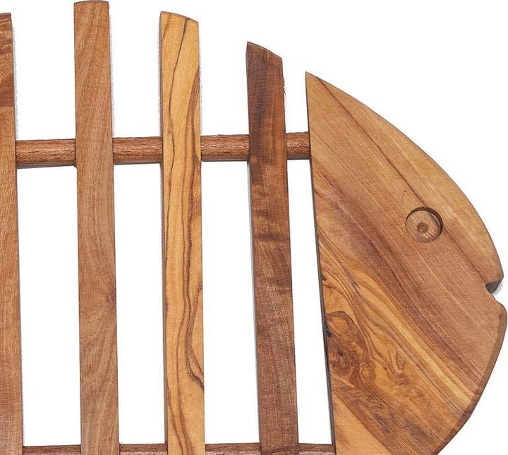 Image du produit Natura Punto Dessous de plat, dessous de pot, forme de poisson, 28 x 20 x 1,8 cm, bois d'olivier (1 x, Dessous de poêle)