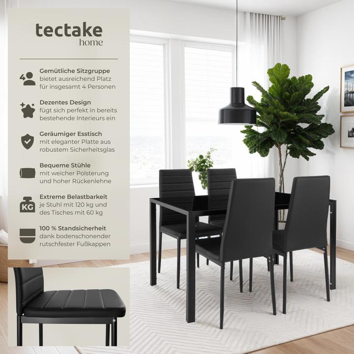 Produktbild tectake Essgruppe Berlin (120 x 70 x 75 cm)