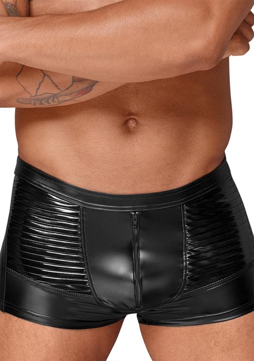Image du produit Noir Handmade Short à effet mouillé avec plis en PVC (S)