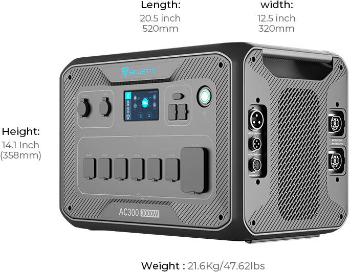 Image du produit Bluetti AC300 (3072 Wh, 21.60 kg)