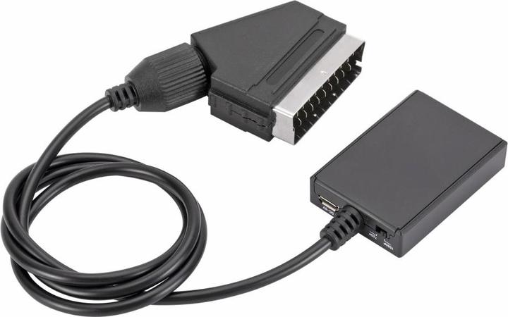 Image du produit Apfelkiste Scart auf HDMI 1080p FullHD Konverter Adapter Kabel für TV / PC / DVD - Schwarz 70cm