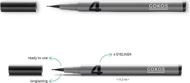 Actual product image Gokos Eyeliner Ball Point (402 Heavy Black)