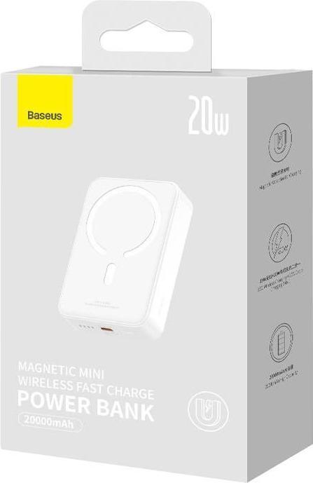 Actual product image Baseus Powerbank Magnetic Mini 20000mAh 20W (white) (20000 mAh, 20 W, 74 Wh)