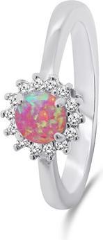 Brilio Silver - Beautiful silver ring with opal and zircons RI056WP - Circuit: 60 mm (60)