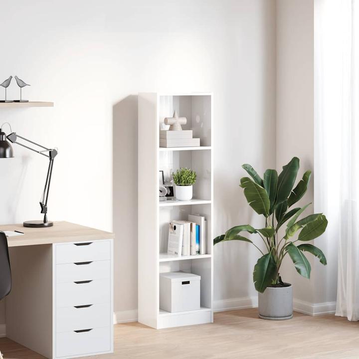 Produktbild VidaXL Bücherregal Hochglanz-Weiss 40x24x143 cm Holzwerkstoff (40 x 24 x 143 cm)
