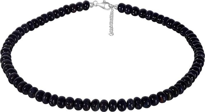 Actual product image Xen Tiger eye necklace black rondelle 48 + 5 cm 925 silver (925 Sterling silver, 48 cm)
