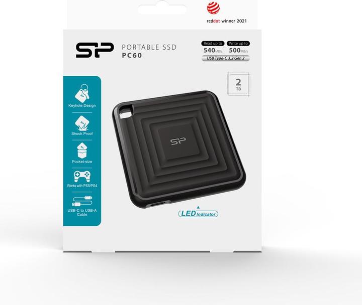 Actual product image Silicon Power External SSD PC60 2TB (2000 GB)