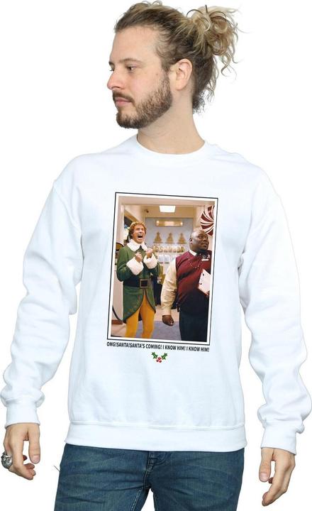 Actual product image Elf Mens OMG Santa Photo Sweatshirt (XL)