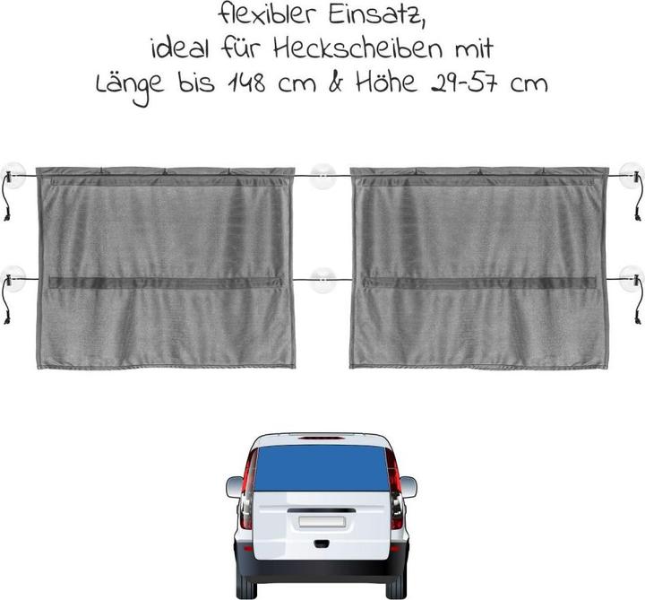 Image du produit Zamboo Pare-soleil voiture Pare-soleil lunette arrière pour minibus - Gris foncé
