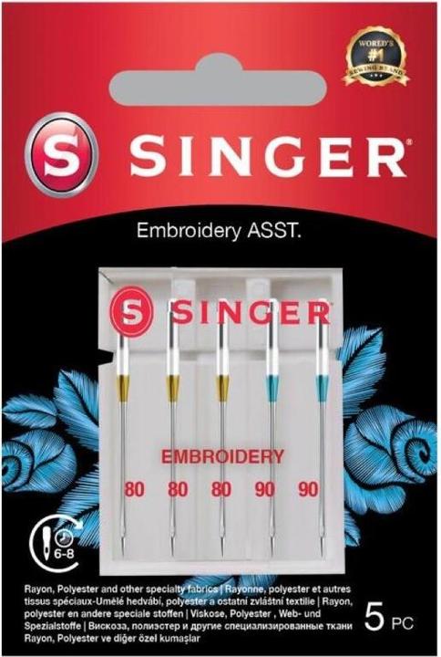 Actual product image Singer Embroidery sewing machine needle, range, pack of 5