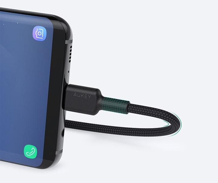 Actual product image Aukey Braided Nylone USB 2.0 to USB-C Cable 0.9m (0.90 m, USB 3.2 Gen 1)
