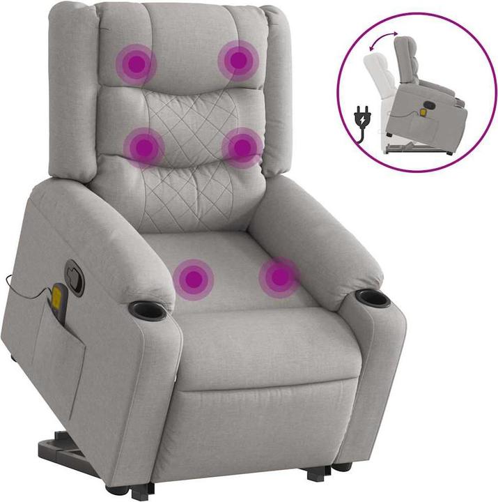 Produktbild VidaXL Massagesessel mit Aufstehhilfe Wolkengrau Stoff