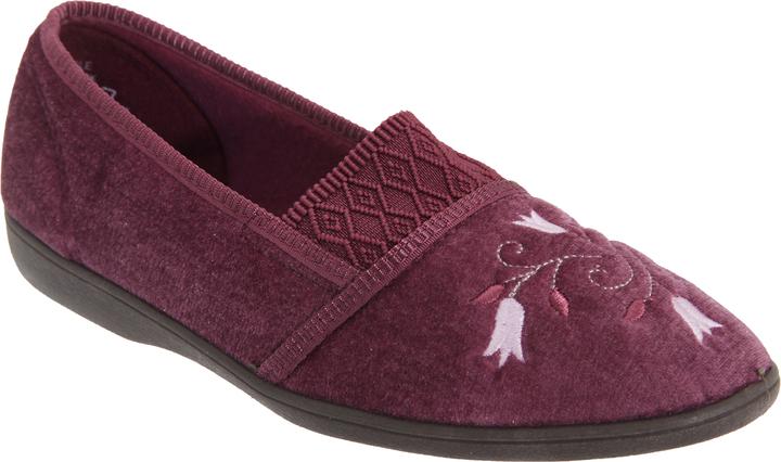 Universal Textiles Inez Hausschuhe Pantoffeln mit BlumenStickerei