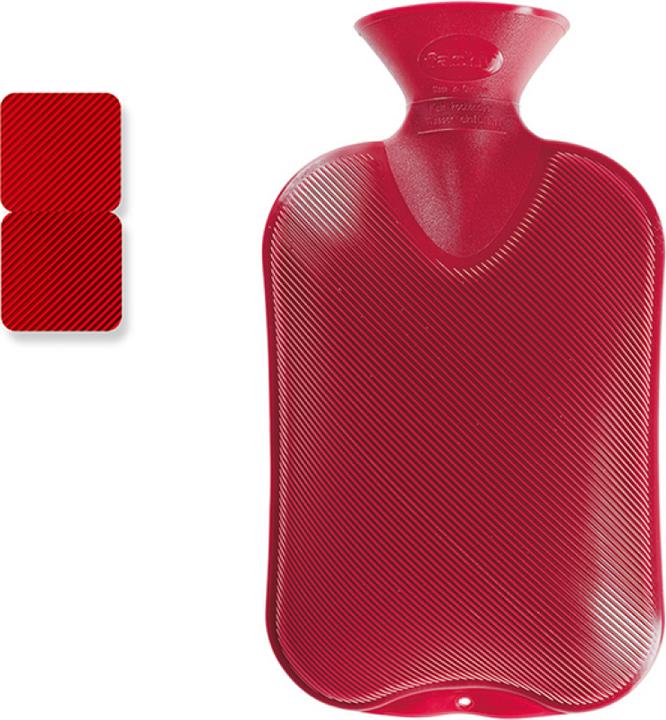 Fashy Waermflasche Doppellamelle l rot (2 l)