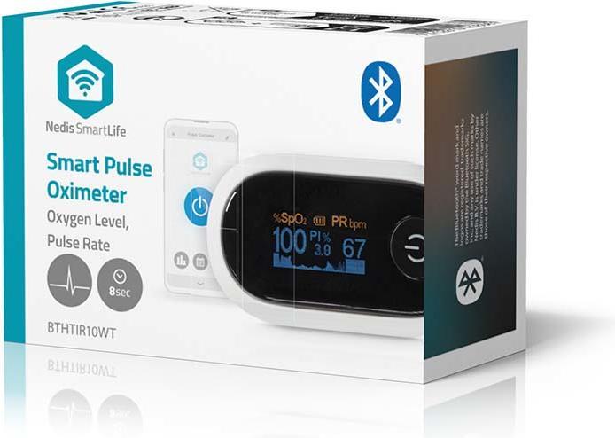 Produktbild Nedis SmartLife Pulsoximeter | Bluetooth | OLED-Anzeige | Akustischer Alarm / Anti-Bewegungsstörunge
