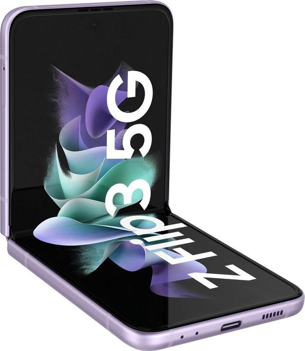 Actual product image Samsung Galaxy Z Flip3 5G EU (128 GB, Lavender, 6.70", SIM + eSIM, 12 Mpx, 5G)