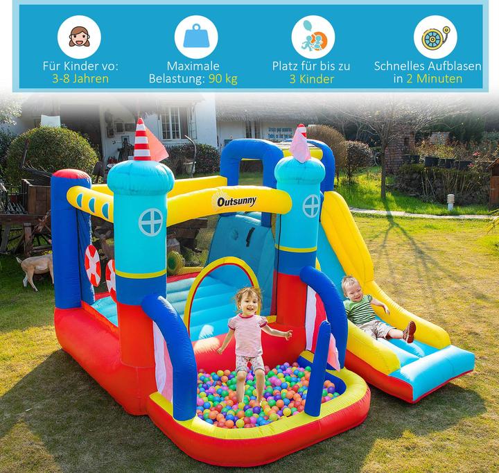 Produktbild Outsunny Hüpfburg Oxford-Gewebe, Polyester-Gewebe mehrfarbig