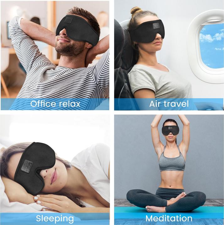 Actual product image PhoneLook Premium Bluetooth Schlafmaske Kopfband mit integrierten Musik Lautsprechern