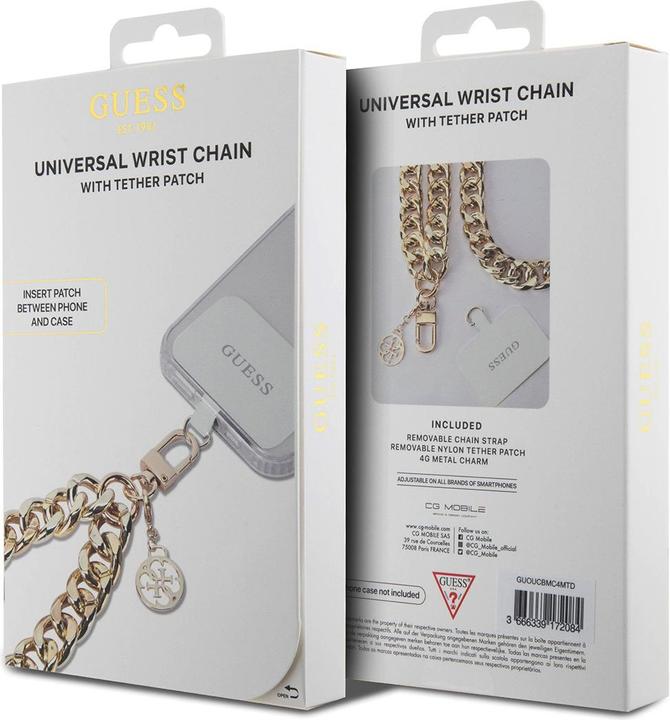 Actual product image Guess GUOUCBMC4MD Universal Big Hand Strap złoty/gold 4G Charm