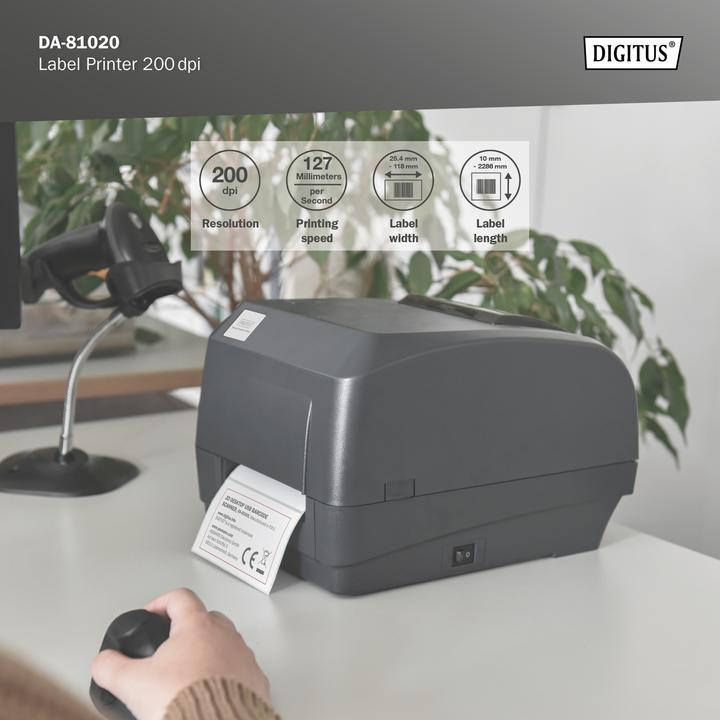Produktbild Digitus Etikettendrucker 200dpi (203 dpi)