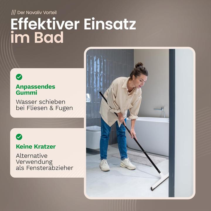 Immagine prodotto Novaliv 5X Wasserabzieher Boden Dusche Auto mit Teleskop Kunststoff 43cm Duschabzieher Abzieher Dusc