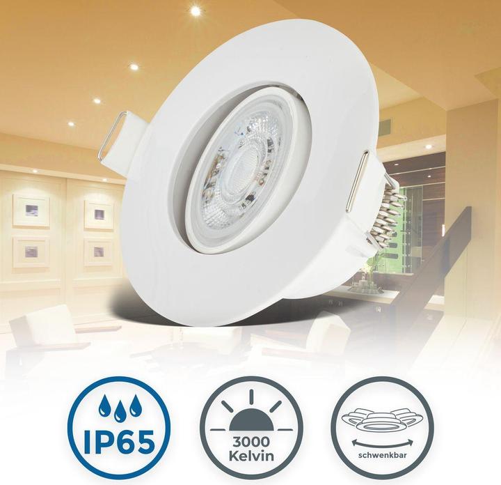 Immagine prodotto B.K.Licht Set di 6 luci da incasso a LED, IP65, bianco, 6xLED/4.9W (480 lm)