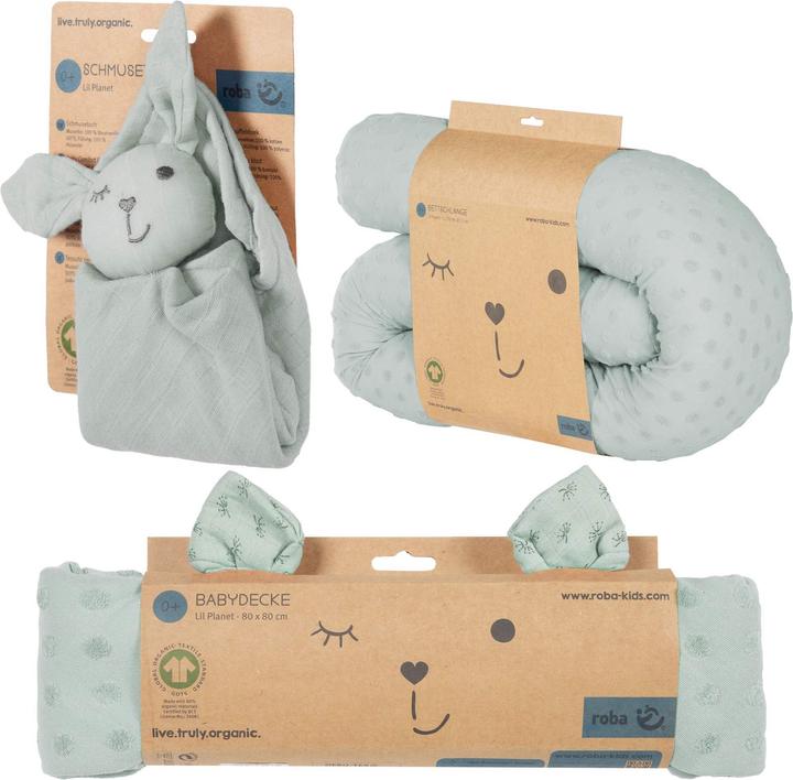 Produktbild Roba Geschenkset Baby Kuscheln und Spielen Lil Planet frosty green